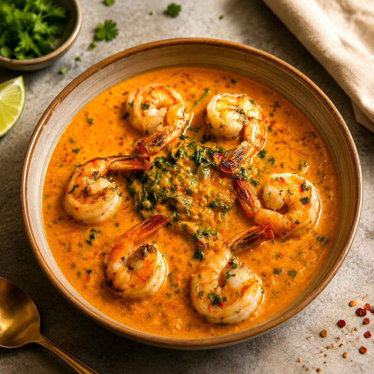 Scampi op z’n Toscaans met spinazie en pittige tomatensaus - afhaalgerecht van Arno's to go