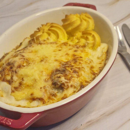 Gegratineerd witloof met gerookte zalm bij Arno's to go in Beveren