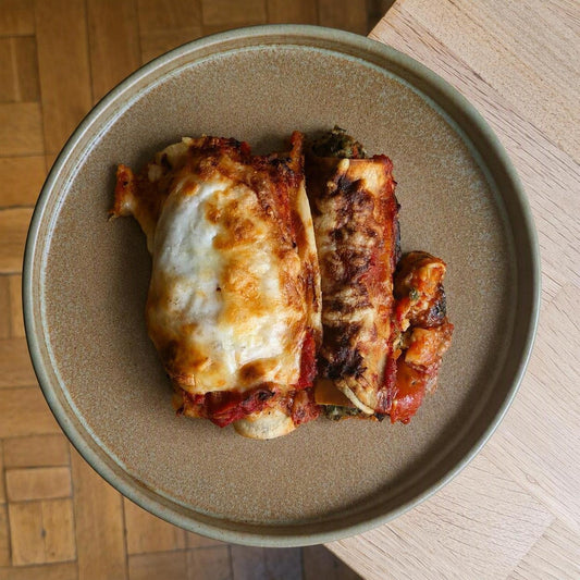 Cannelloni met gegrilde groenten en tomatensalsa van Arno’s to go in Beveren